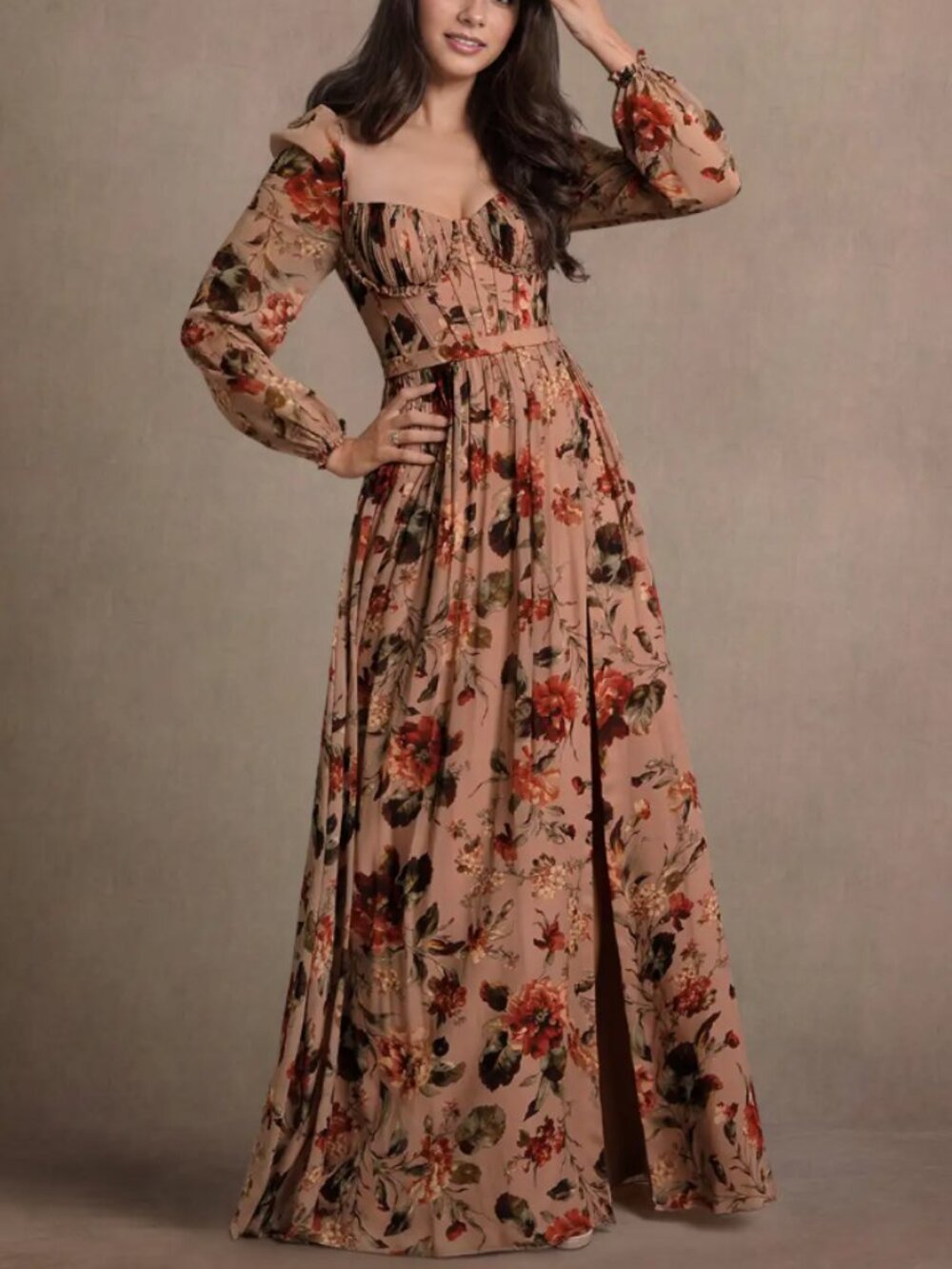 Karla Mauve Maxi Floral Dress - Picture 1 of 2